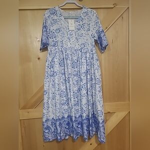NWT Maldila Size Small Floral Maxi Dress Boho Loose Fitting
